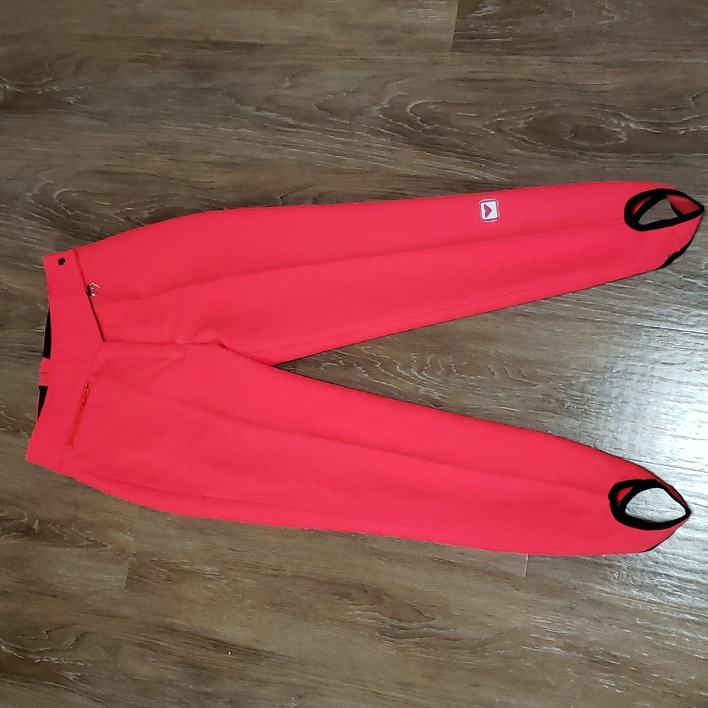 (10R) Sport Obermeyer Wool Neon Stirrup Pants Outdoors Ski Athletic Vintage Neon